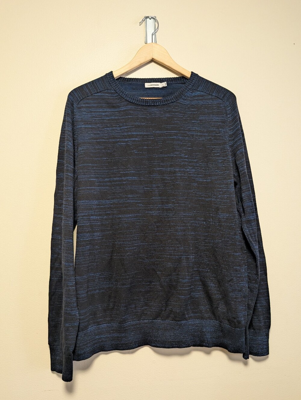 J.Lindeberg Oliver Shiny Mix Knit Sweater XL Navy Blue